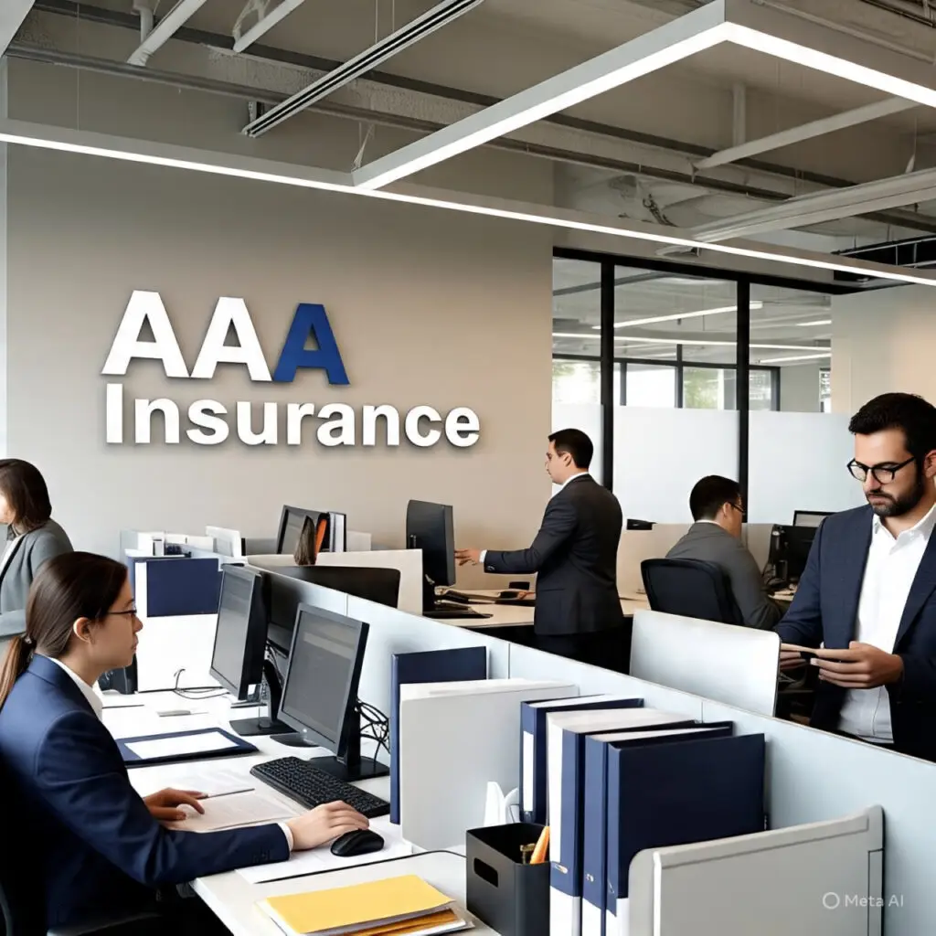 A family reviewing AAA life insurance policy documents at home. newbyt