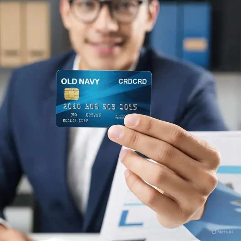 Person using laptop to make Old Navy credit card payment newbyt
